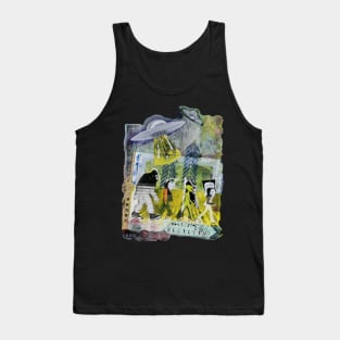 Don't Stop Believin Big Foot Alien UFO Unicorn Abbey Road Parody Tank Top